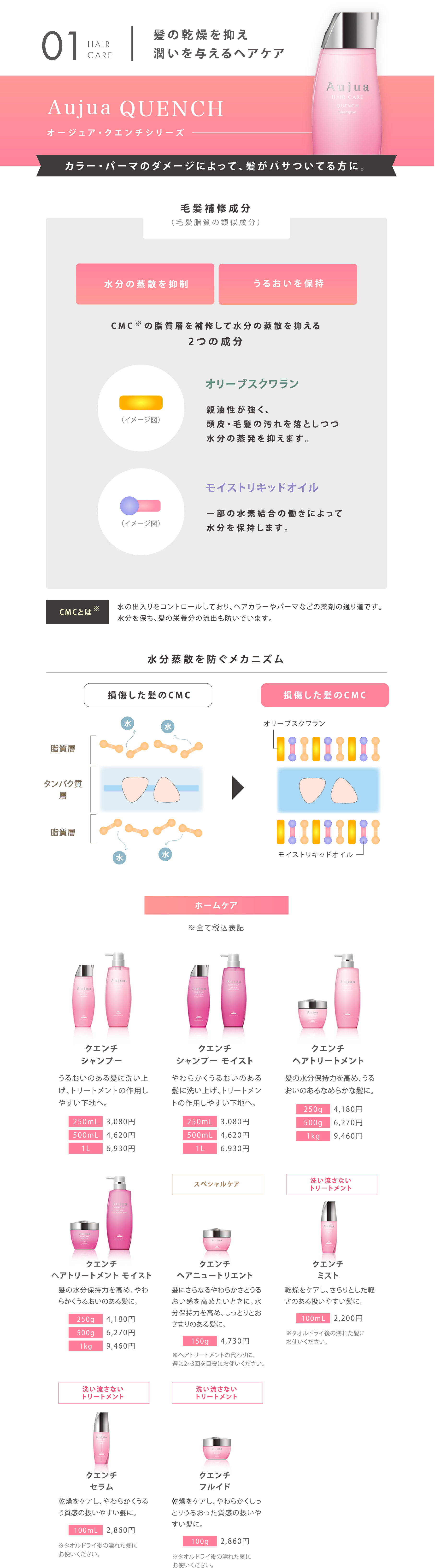 髪の乾燥を抑え潤いを与えるヘアケア