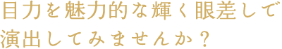 目力を魅力的な輝く眼差しで 演出してみませんか？